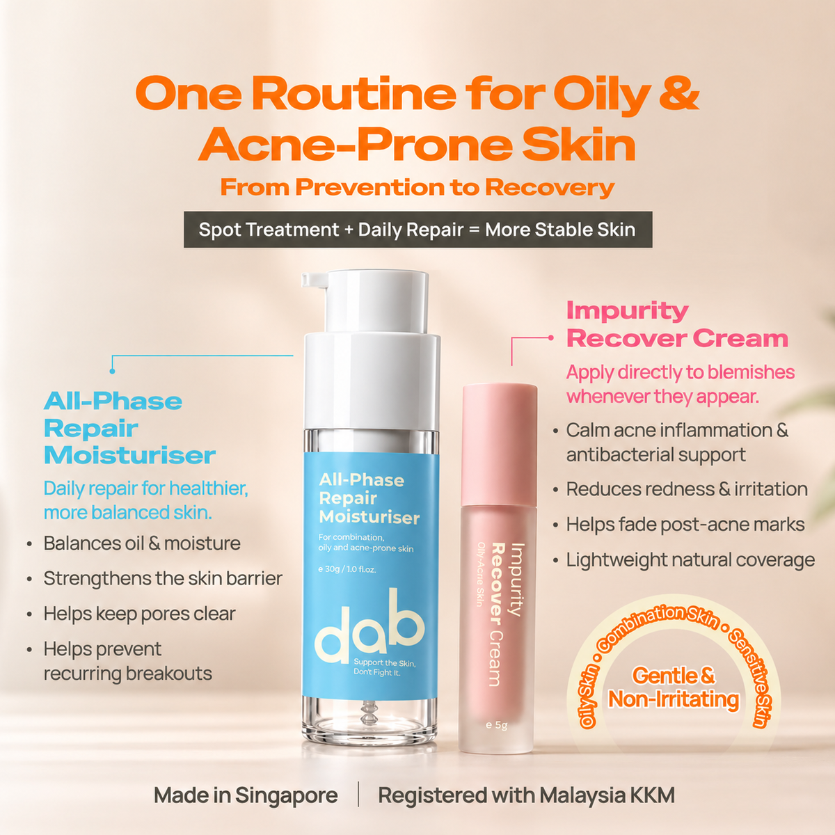 DAB Acne Duo Complete Set - FREE Gentle Cleanser 20G